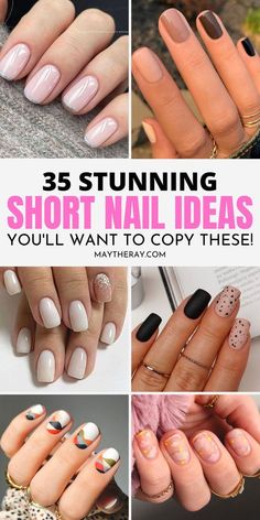 Short Nail Manicure, Natural Nail Designs, Cute Short Nails, Nail Color Trends, Short Gel Nails, Different Nail Designs, Cute Spring Nails, Short Square Nails, Simple Gel Nails