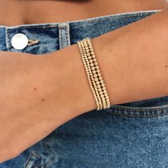 14K Gold Filled Beaded Bracelet – Belladaar Beaded Stretch Bracelet, No Time, Stretch Bracelet, On Off, Stretch Bracelets, Beaded Bracelet, Wrap Bracelet, Diamond Bracelet, Gold Filled