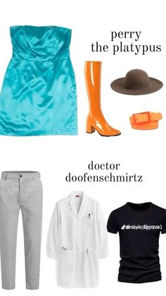 a woman's clothing and accessories including boots, pants, top, shirt and hat