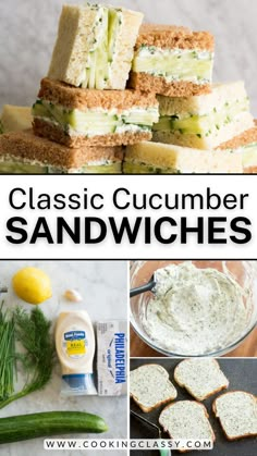 Cucumber Sandwiches, Easy Lunch Recipe Cucumber Tea Sandwiches Recipes, Cucumber Sandwiches Recipes, Cucumber Tea Sandwiches, Picnic Sandwiches, Easy Teas, Easy Sandwich Recipes