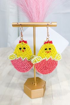 WS 630 Jewelry - Two Hot Chicks Beaded Earrings Spring Party Jewelry With Colorful Beads, Spring Party Beaded Earrings With Dangling Beads, Spring Round Beaded Earrings, Spring Party Beaded Dangling Earrings, Cute Multicolor Beaded Earrings, Spring Jewelry With Dangling Beads, Spring Party Jewelry With Dangling Beads, Summer Faceted Beads Earrings, Cute Beaded Earrings For Summer