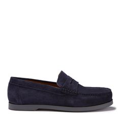 Here we offer you another Hugs & Co. take on a classic style. Our penny loafer upper made with carefully selected blue Italian suede is teamed with a robust boat shoe sole in slate grey rubber. This gives the shoes great wearability, fantastic comfort and the timeless style you're looking for in a penny loafer. We also offer loafers with tassels and driving shoes here at the Hugs & Co. online store. Our men's shoes are super cool and made to the tip top highest standards with leathers and suedes from England and Italy. If you're after preppy shoes or men's moccasins then you've come to the right place. UK Sizing Made in Portugal 100% Suede Upper featuring a 100% Leather Lining Rubber studded sole Preppy Shoes, Moccasins Mens, Penny Loafer, Driving Shoes, Blue Suede, Penny Loafers, Super Cool, Boat Shoes, Penny