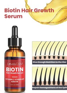 biotin hair growth serum. Promote Growth Thicken Hair Nourish Scalp BIOTIN Hair Growth Serum Add Shine. Instructions: Apply a few drops to the scalp of the affected area and massage the scalp very gently. Leave overnight. Apply 2 to 4 times a week. Warnings: For external use only. Avoid eye contact. Discontinue use if adverse irritation occurs. Keep out of the reach of children. Store in a cool, dry place. Storage: Store away from direct sunlight in a cool, dry place. Invisible Hair Extensions, Thicken Hair, Accelerate Hair Growth, Biotin Hair Growth, Biotin Hair, Bleaching Your Hair, Hair Growth Secrets, Hair Coils, Hair Growth Serum