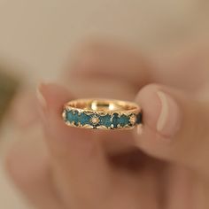 Faster shipping. Better service خواتم خطوبة, Flower Rings, Green Amethyst Ring, Gold Color Ring, Pattern Ring, Tulip Flower, Trendy Ring, Jewelry Lookbook, Enamel Ring