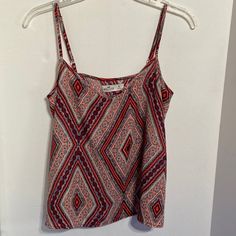 Polyester Dressy Tank/Cami. Slight V Neck, Adjustable Straps. Size Small From Hollister. Casual Printed Camisole, Casual Printed Beach Camisole, Casual Printed Camisole For The Beach, Casual Printed Camisole For Vacation, Casual Printed V-neck Camisole, Casual Patterned Tank Top For Summer, Casual Multicolor Camisole For Vacation, Hollister Tops, Cami Tanks