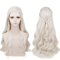 PRICES MAY VARY. 【Package Include】 1*Blonde wig、1*wig cap and clipand you can get an extra hair cap. Silky and soft wig for you 【Adjustable cap size:】Long curly wig for women internal hooks can adjust the size, suitable for different head circumference, do not worry about the size of the problem. But if your hair is super long and thick, please measure carefully or contact us when order 【High Quality Material】 Braided wig women is made of high quality heat resistant synthetic hair fiber that can Size Of The Problem, Curly Women, Long Blonde Wig, Professional Costumes, Curly Braids, Wig Curly, Braid Wig, Halloween Costume Party, Blonde Braids