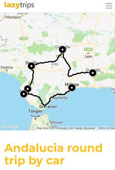 the road map for andaluca round trip by car