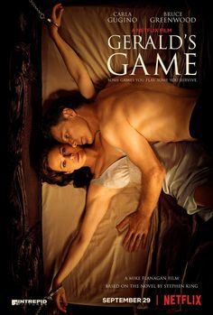 the movie poster for gerard's game starring two men in bed with each other