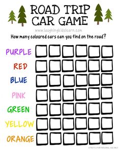 the road trip car game is an easy way to learn how to read and draw