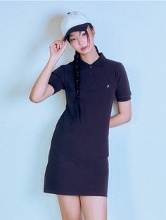 This is a trendy and feminine dress by whatitisnt that is made out of high quality and sturdy material. With distinctive mood of the design and comfortable wear, you can style it for your casual daily outfit.- Mini A line silhouette- Button collar neckline- Sporty and feminine mood Casual Dress With Collared Neckline, Blue Fitted Polo Dress With Short Sleeves, Casual Fitted Blue Polo Dress, Casual Cotton Collared Polo Dress, Casual Collared Polo Dress In Cotton, Casual Collared Cotton Polo Dress, Fitted Cotton Collared Polo Dress, Casual Short Sleeve Polo Dress For Work, Cotton Collared Polo Dress