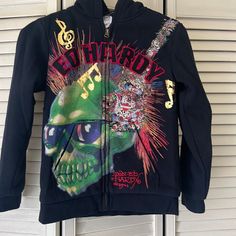 Ed Hardy Kids Zip Up Sweater Size Us 6/7 Very Cute Scenecore Aesthetic Outfit, Ed Hardy Outfit, Vintage Jeans Mens, 2000s Clothing, Clueless Outfits, Street Style Outfits Men, Zip Up Hoodies, Vibe Clothes, Zip Up Sweater