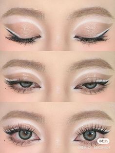 Eyeliner Douyin, White Makeup Aesthetic, Black And White Eyeliner, Douyin Makeup Look, 2023 Makeup, Eyebrow Trends, Maquillage On Fleek, Christmas Makeup Look, Douyin Makeup