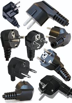 many different types of power cords and plugs