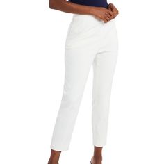 New Riley & Rae Brand Ivory Dress Pants Thick Stretchy Material Ankle Slim Leg Style New W Tags With Front Pockets For A Casual Look C6 I Ship Same Or Next Day Chic Fitted White Dress Pants, Classic White Stretch Dress Pants, Fitted White Straight Dress Pants, Fitted White Tapered Leg Dress Pants, Fitted White Tapered Leg Pants, White Fitted Tapered Leg Dress Pants, White Fitted Tapered Leg Pants, White Pantsuit With Pockets For Work, White Fitted Trousers Pantsuit