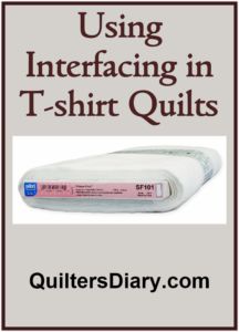 the instructions for using interfacing in t - shirt quilts are shown here