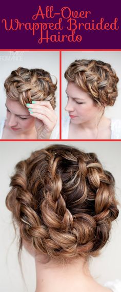 All-Over Wrapped Braided Hairdo | 26 DIY Hairstyles Fit For A Princess Five Minute Hairstyles, Diy Hairstyle, Braided Hairdo, Princess Hairstyles, Hair Today, A Princess, Hair Designs, Hairstyle Ideas