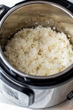 the rice is cooked in an instant pot