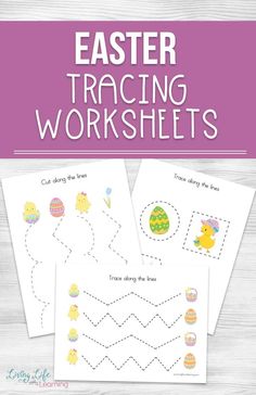 easter worksheets for kids to practice their handwriting and numbers with the help of an adult