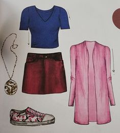 the sewing pattern shows different types of clothes