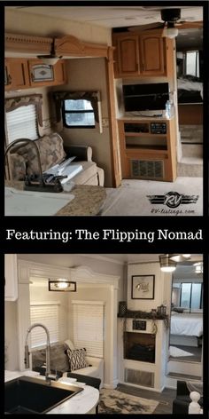 the interior and exterior of a mobile home