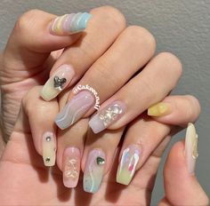 Thai Nails, Rainbow Nail, Hello Nails, Hippie Nails, Nail Jewels, Happy Nails, Glow Nails