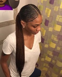 Free Hand Braids For Black Hair, Small Lines Cornrows With Natural Hair, Free Hand Hairstyles, Stitch Feed In Braids, Hairstyle For Natural Hair, Braids Stitch, Small Feed In Braids, Bridal Hair Pieces Boho, Feed In Braids Ponytail