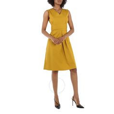 Description Max Mara Ladies Dresses. Fashion Category: Casual Dresses. Sku: 92211212 053. Max Mara Ladies Estremo Stretch Sleeveless Pleated Dress. This Stretch Poplin A-Line Dress Features A V-Neck, Sleeveless, Concealed Back Zip, Convertible Waist Tie Wrap, Pleated Skirt And A Mid-Length. Made In Italy. Elegant Yellow A-line Sleeveless Dress, Knee-length Sleeveless Dress With Pleated Waist For Work, Elegant Sleeveless Yellow Midi Dress, Yellow Pleated Sleeveless Midi Dress, Elegant Yellow Sleeveless Maxi Dress, Yellow Sleeveless Formal Dress, Elegant Yellow Office Dress, Sleeveless Dresses For Workwear, Sleeveless Midi Dress With Pleated Waist