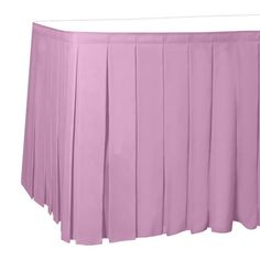 a pink table skirt with pleated edges