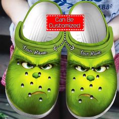 Get your product: Personalized Christmas Crocs - Angry Face Of The Grinch Crocband Clog
1. PRODUCT INFORMATION:

Incredibly light and fun to wear.
Water-friendly and buoyant; weighs only ounces.
Ventilation ports add breathability and help shed water and debris.
Easy to clean and quick to dry.
Upper: Croslite.
Lining: Croslite.
Sole: Croslite.
2. SIZE CHART:
3. RETURN:
We will gladly issue you a replacement item or issue a refund back to your original form of payment for any of the following rea Crocs Slippers, Crocband Clog, Angry Face, Crocs Crocband, Fashion Christmas, Wooden Clogs, Wooden Shoes, Grinch Christmas, The Grinch