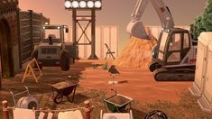 there is a construction site in the middle of an animated scene that looks like it's going to be built