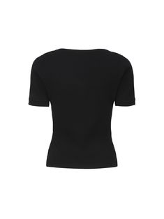 Introducing our luxuriously soft Gemma Top, crafted to envelop you in comfort and allure with every wear. Imbued with a delicate sensuality, this shirt boasts a softness that caresses the skin, ensuring a comfortable experience all day long. Elevate your look with the square-round neckline, expertly designed to flatter and accentuate your shoulder and neck lines. This thoughtful detail adds a touch of elegance and sophistication to your ensemble, effortlessly enhancing your natural beauty. Indul Elegant Short Sleeve T-shirt For Evening, Elegant Fitted Fine Knit Tops, Elegant Fine Knit Short Sleeve T-shirt, Elegant Fine Knit Tops For Night Out, Black Fine Knit Top For Evening, Classic Fitted Tops For Loungewear, Classic Black Fine Knit Top, Elegant Fitted Fine Knit Blouse, Sleek Stretch Tops For Loungewear