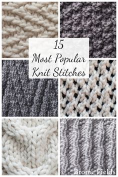 the top ten most popular knit stitches