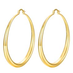 PRICES MAY VARY. Exquisite Design: The large gold hoop earrings feature a stunning curved design imbues them with a timeless charm, Intricate craftsmanship adds to the eye-catching gold hoops earrings.The lightweight design ensures a comfortable fit, while the sturdy construction ensures long-lasting durability. Earrings Size:The gold hoop earrings are 60mm*63mm(2.36*2.6)in size. .This big thick gold hoops earring with sturdy secure clasp is light and easy to wear. Hypoallergenic Earrings ：14k r Big Gold Hoop Earrings, Large Gold Hoop Earrings, Gold Hoops Earrings, Thick Gold Hoop Earrings, Thick Gold Hoops, Thick Hoop Earrings, Chunky Hoop Earrings, Chunky Earrings, Hoops Earrings