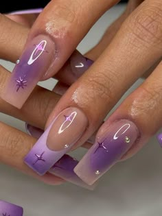 Purple Acrylic Nails, Purple Nail Designs, Cute Acrylic Nail Designs, Her Nails, Acrylic Nails Coffin Short, Dream Nails, Fire Nails, Funky Nails