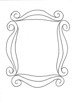 an ornate frame with swirls and scrolls on the edges is shown in black ink