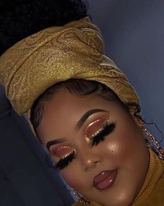 Black Makeup Looks, Golden Makeup, Maquillage Yeux Cut Crease, Gold Makeup Looks