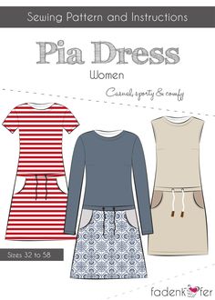 sewing pattern and instructions for women's dress