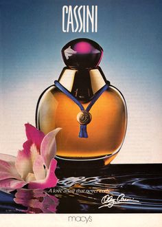 Vintage Cassini perfume ad - Circa '90-'91 Fragrance Display, Diy Fragrance, Hanae Mori, Lovely Perfume, Perfume Display, Pretty Perfume Bottles, Perfume Bottle Design