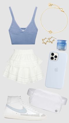 Ootd Preppy, Blue Summer Outfits, Blue Preppy, Cute Nike Outfits, Beach Wear Outfits