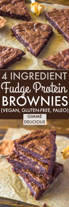 four ingredient fudge protein brownies vegan gluten free palen delicious