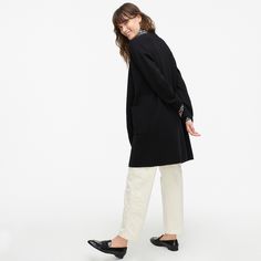 J.Crew: Juliette Collarless Sweater-blazer Elegant Fall Sweater Coat For Layering, Elegant Sweater Coat For Spring Layering, Chic Long Coat Sweater, Chic Long Coat Cardigan For Workwear, Elegant Fall Workwear Cardigan, Elegant Fall Cardigan For Workwear, Elegant Fall Cardigan For Work, Classic Open Front Outerwear For Daywear, Spring Long Coat Sweater For Workwear