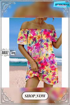 Women's Casual Dress Shift Dress Floral Dress Floral Print Off Shoulder Mini Dress Fashion Modern Outdoor Daily Short Sleeve Regular Fit Fuchsia Spring Summer S M L Xl Xxl Off Shoulder Mini Dress, Mini Dress Fashion, Modern Outdoor, Dress Floral, Dress Fashion, Women's Casual, Floral Print Dress, Casual Dresses For Women, Shift Dress