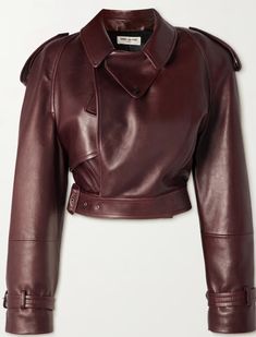 Burgundy Jacket, Cropped Leather Jacket, So Fresh, Luxury Women Fashion, Casual Jackets, Coat Design, Brown Leather Jacket, Fall Winter Outfits, Cute Casual Outfits