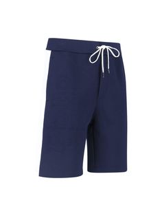 Polo Ralph Lauren logo sporty shorts in a blue cotton blend, with white side band detailing, an elastic waistband, a drawstring closure, two side pockets, tone-on-tone embroidered logo at the front, a back welt pocket, and white logo embroidery at the front. Casual Shorts With Logo Waistband For Streetwear, Casual Streetwear Shorts With Logo Waistband, Sporty Shorts With Logo Waistband For Streetwear, Athleisure Shorts With Logo Waistband, Sporty Navy Bottoms For Leisure, Blue Drawstring Shorts For Streetwear, Casual Shorts With Logo Waistband, Navy Athleisure Shorts For Loungewear, Casual Sports Shorts With Logo Waistband