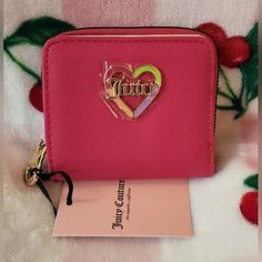 Juicy Couture Pink Flash Love Mode Small Zip Around Wallet Nwt New With Tags Gold Hardware Juicy Heart In Front In 4 Colors Detail Sold As Is. Will Ship With Care. Please See My Other Listing's To Bundle. Pink Wallets With Card Slots For Valentine's Day, Trendy Wallets For Valentine's Day Gift, Trendy Wallets As Valentine's Day Gifts, Trendy Pink Compact Coin Purse, Trendy Pink Wallet With Card Slots, Trendy Pink Wallets With Card Slots, Pink Wallet With Zipper Closure As Gift, Trendy Pink Rectangular Wallets, Compact Pink Coin Purse With Zipper