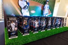 the baseball cards are on display at the event