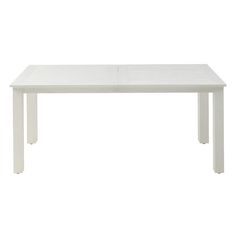 a white table on a white background with no one around it or the table is empty