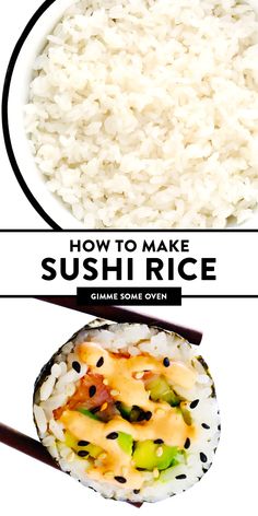 how to make sushi rice with chopsticks in the middle and on top