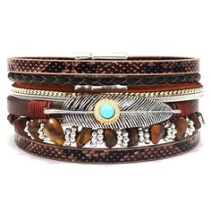 [Product specifications]]Length: 19CM width: 3CM [Product weight] 32g [Material]]PU stone alloy accessories Boho Cuff Bracelet, Leather Wrap Bracelets, Leather Bracelets Women, Feather Bracelet, Trending Bracelets, Cuff Bracelets Handmade, Trendy Bracelets, Leather Wristbands, Beaded Cuff Bracelet