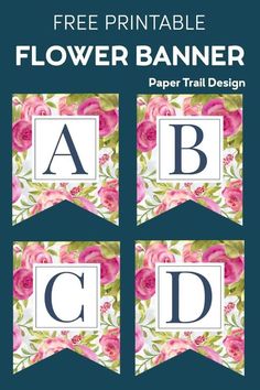 the free printable flower banner for paper trail designs